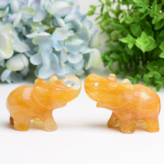 3.5" Golden Healer Elephant Animal Crystal Carving  Wholesale Crystals