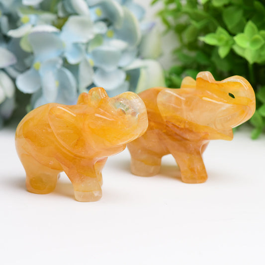 3.5" Golden Healer Elephant Animal Crystal Carving  Wholesale Crystals