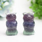 2.4" Rainbow Fluorite Owl Carving Bulk Wholesale  Wholesale Crystals