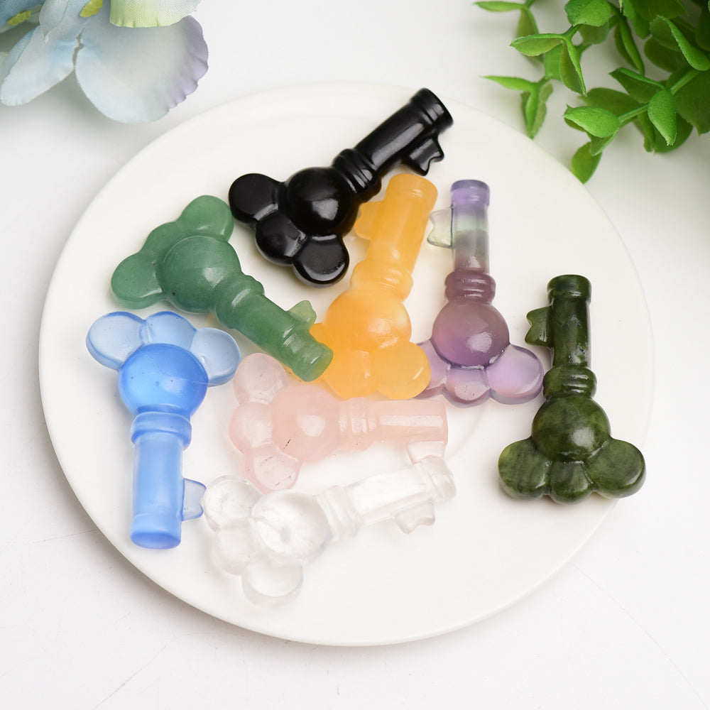 2.0" Mixed Crystal Carving Key Bulk Wholesale  Wholesale Crystals