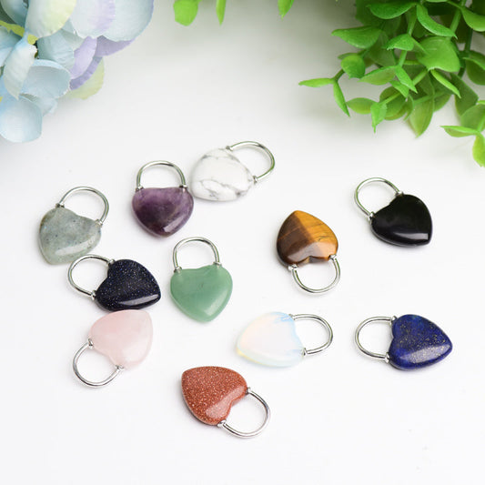 1.2" Mixed Crystal Heart Shape Crystal Pendant Bulk Wholesale  Wholesale Crystals