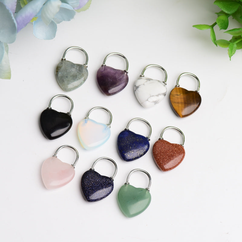 1.2" Mixed Crystal Heart Shape Crystal Pendant Bulk Wholesale  Wholesale Crystals