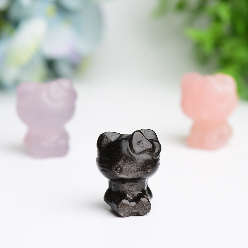 1.3" Mini Hello Kitty Cat Crystal Carving Bulk Wholesale  Wholesale Crystals