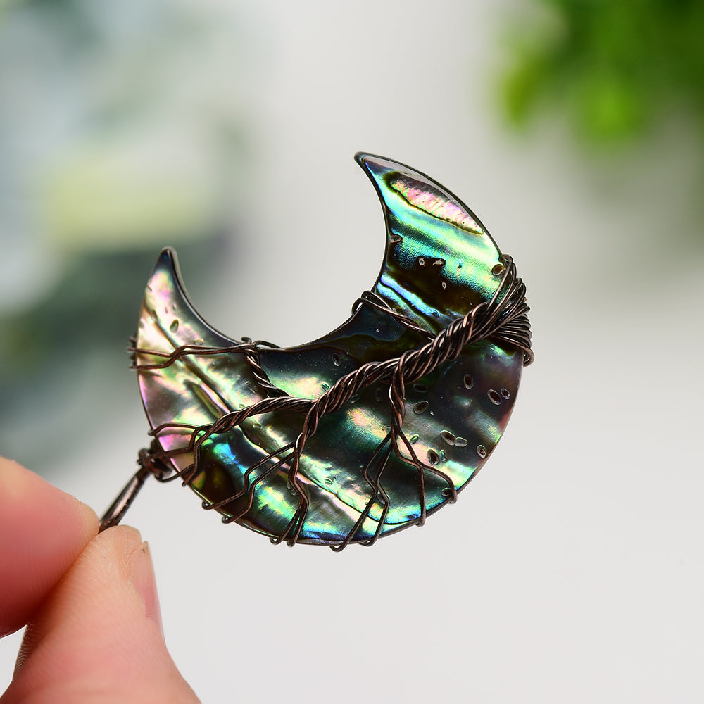 Aura Shell Moon Shape Pendant Bulk Wholesale  Wholesale Crystals