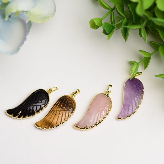 Mixed Crystal Wing Shape Pendant Bulk Wholesale  Wholesale Crystals