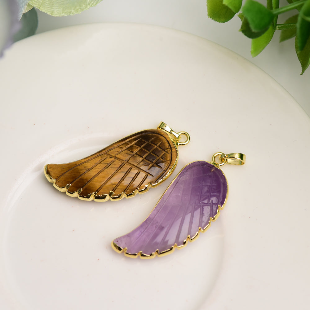 Mixed Crystal Wing Shape Pendant Bulk Wholesale  Wholesale Crystals