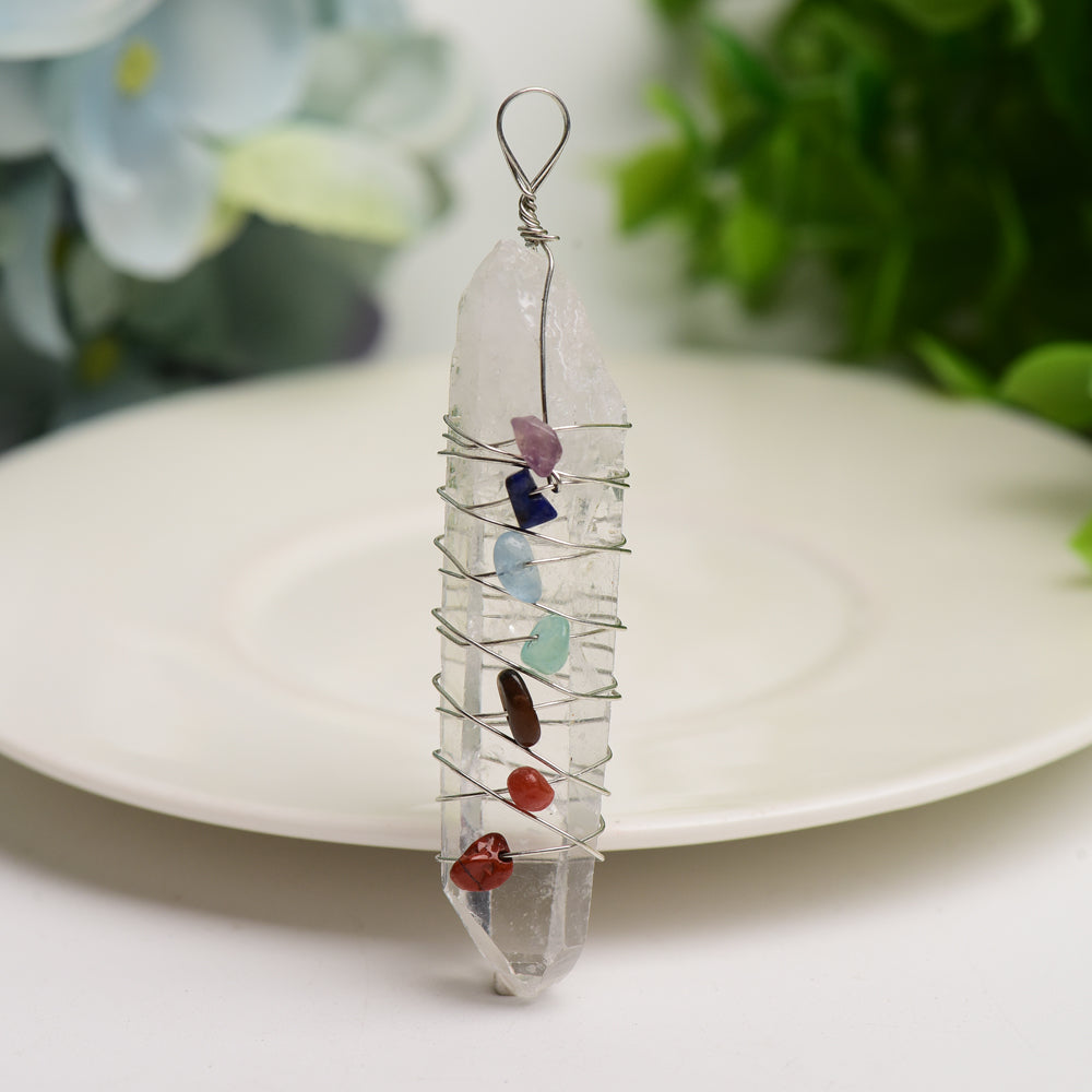 Selenite with Chakra Decor Pendant Bulk Wholesale  Wholesale Crystals