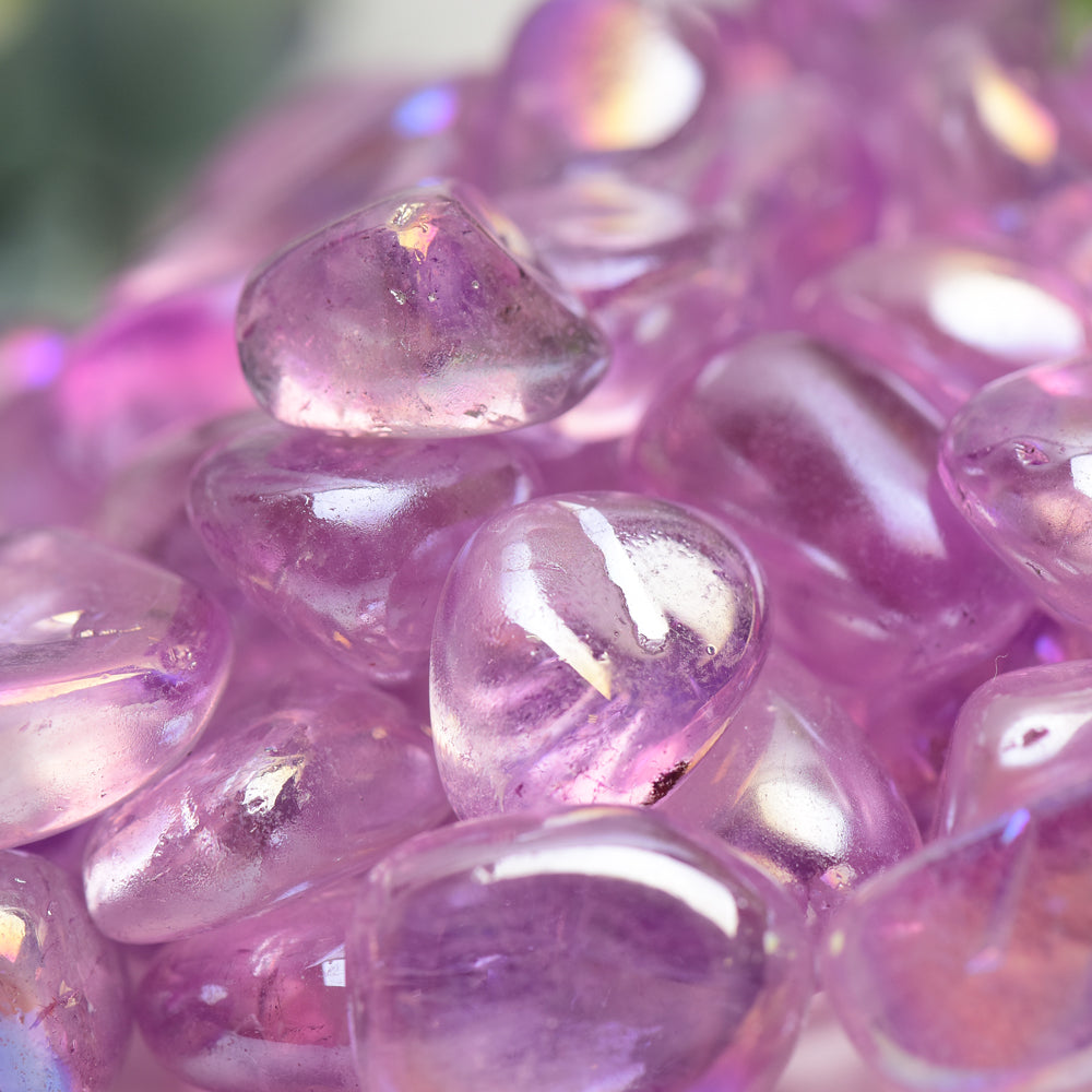 15-30mm Aura Amethyst Crystal Tumbles Bulk Wholesale  Wholesale Crystals