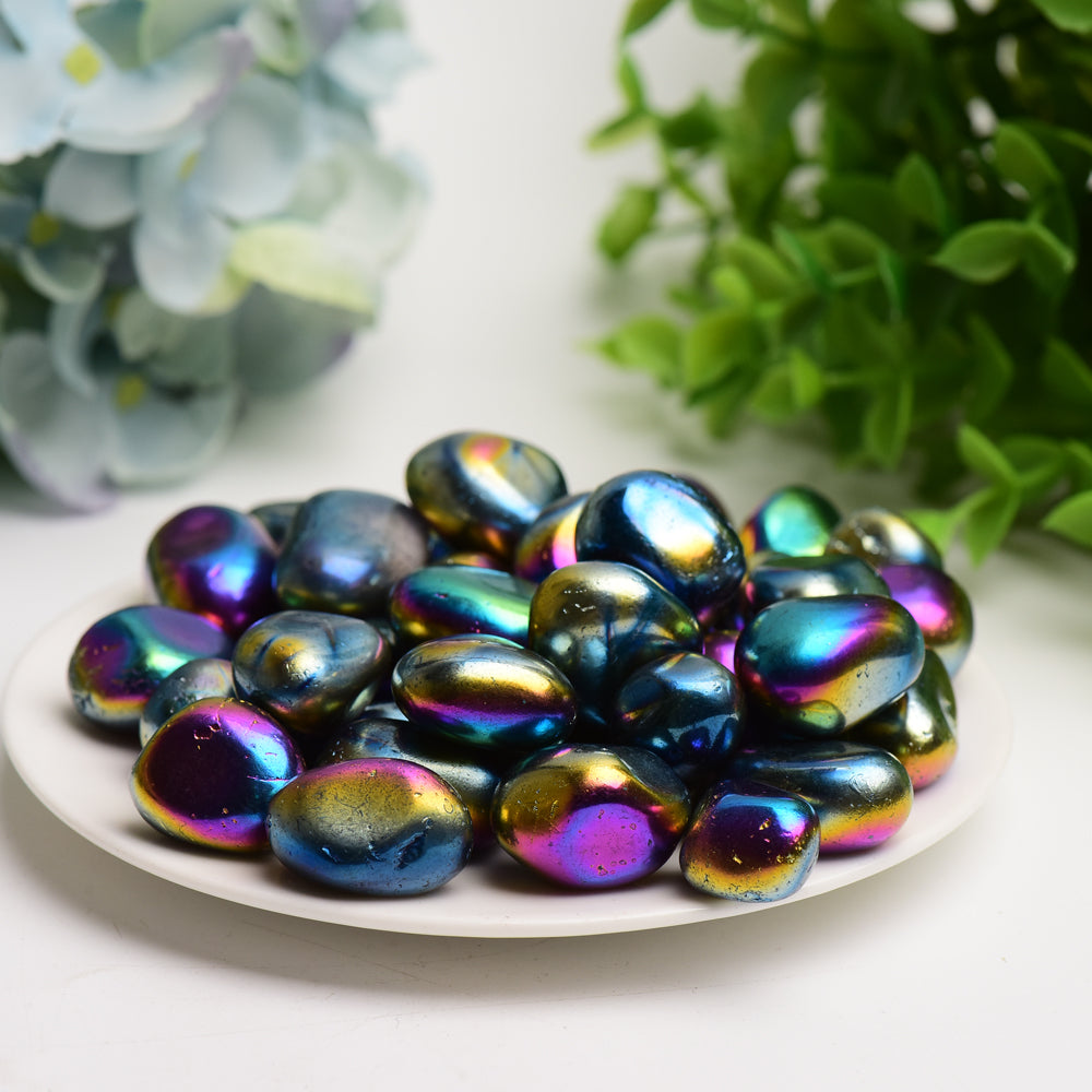 20-30mm Aura Dark Rainbow Crystal Tumbles Bulk Wholesale  Wholesale Crystals