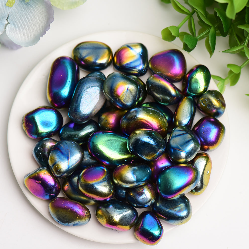 20-30mm Aura Dark Rainbow Crystal Tumbles Bulk Wholesale  Wholesale Crystals