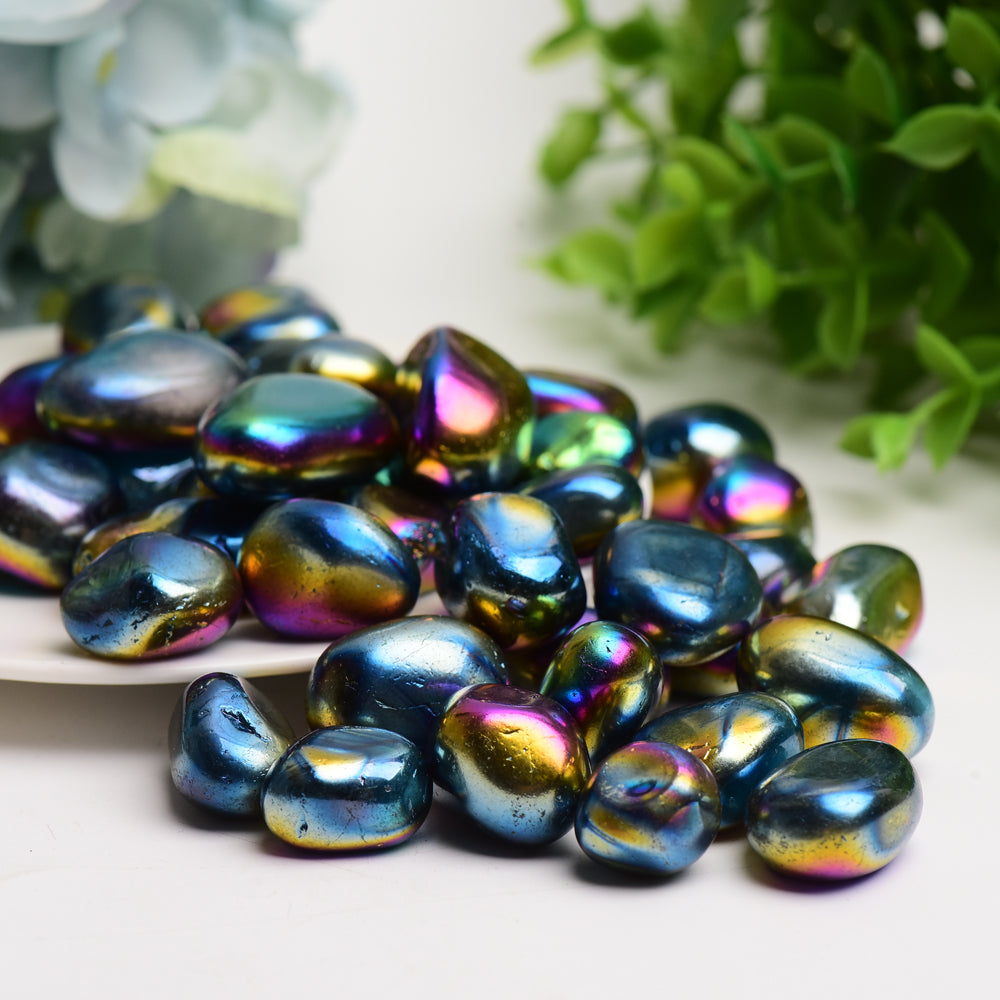 20-30mm Aura Dark Rainbow Crystal Tumbles Bulk Wholesale  Wholesale Crystals