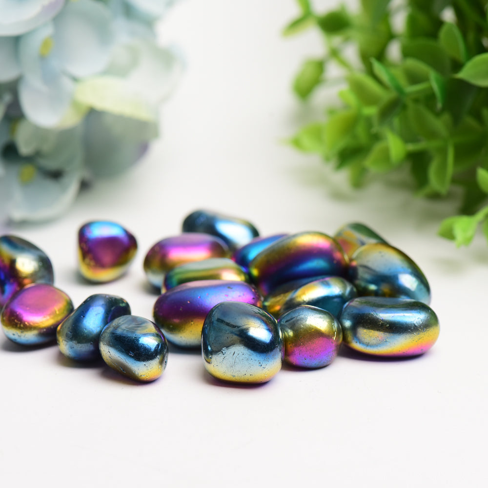 20-30mm Aura Dark Rainbow Crystal Tumbles Bulk Wholesale  Wholesale Crystals