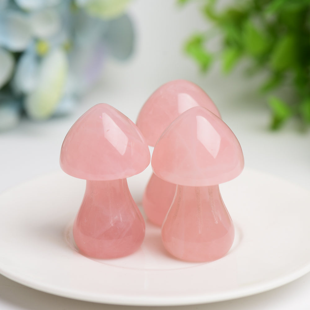 2.0" Rose Quartz Mushroom Crystal Carving Bulk Wholesale  Wholesale Crystals