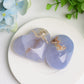 2.0"-2.5" Blue Chalcedony Heart & Palm Stone Bulk Wholesale  Wholesale Crystals