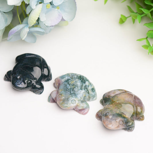 2.0" Moss Agate Frog Crystal Carving Bulk Wholesale  Wholesale Crystals