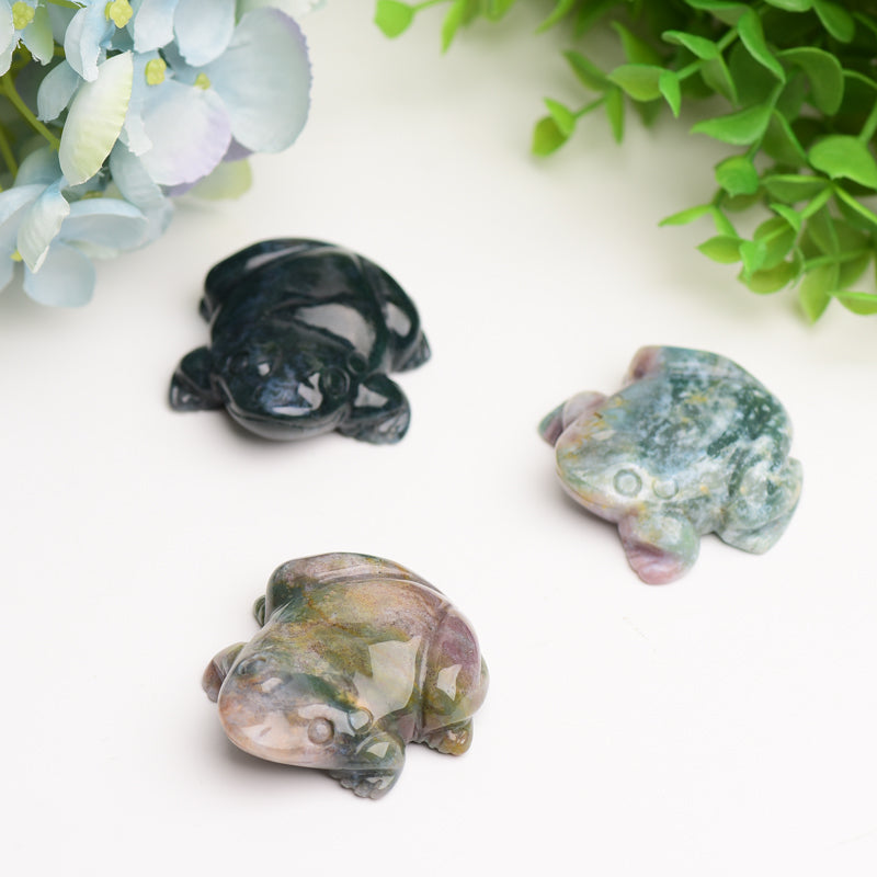 2.0" Moss Agate Frog Crystal Carving Bulk Wholesale  Wholesale Crystals