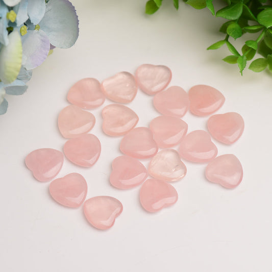 0.8" Mini Rose Quartz Heart Crystal Carving Bulk Wholesale  Wholesale Crystals