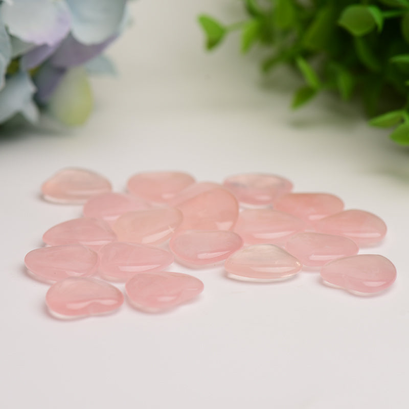 0.8" Mini Rose Quartz Heart Crystal Carving Bulk Wholesale  Wholesale Crystals