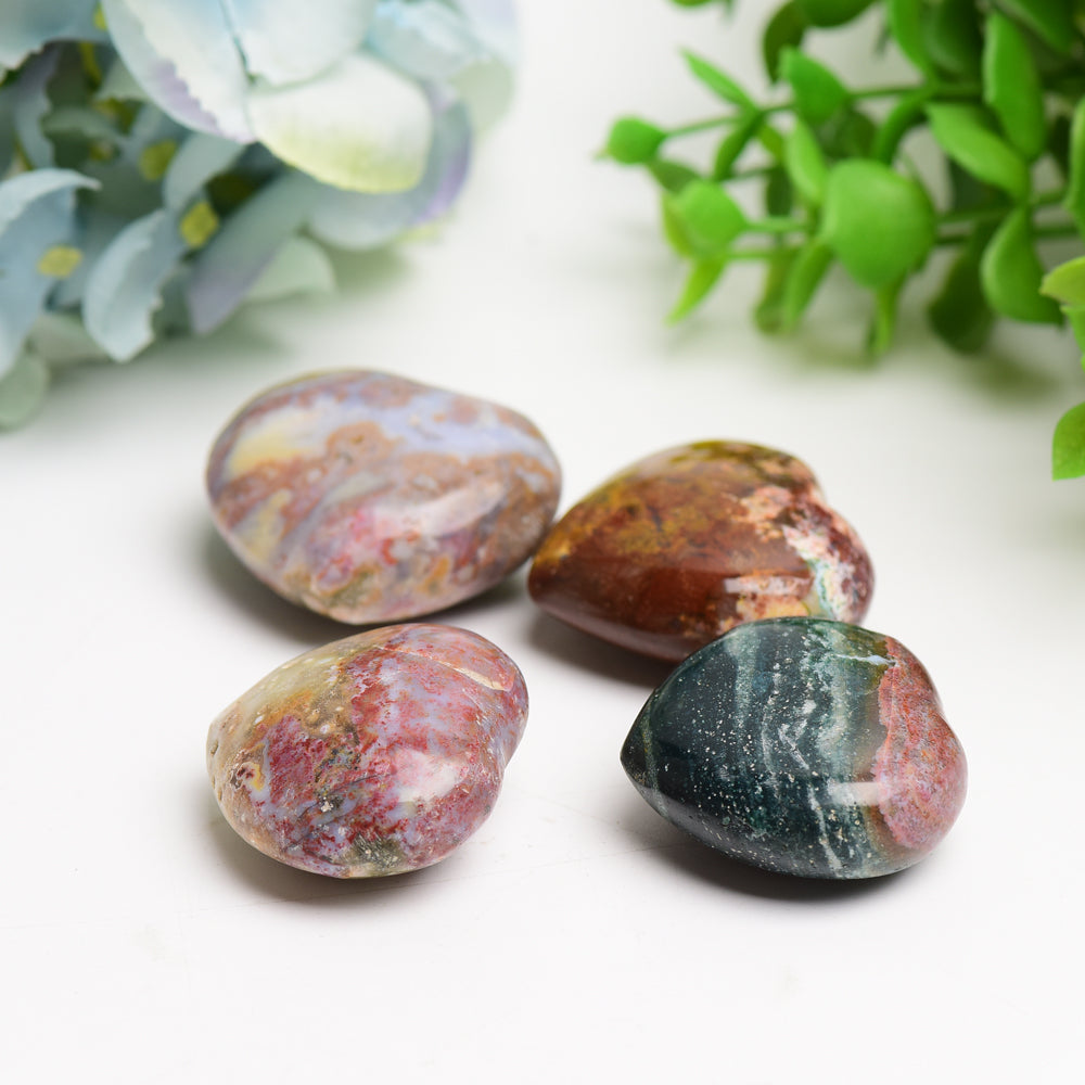 1.6" Ocean Jasper Heart Crystal Carving Bulk Wholesale  Wholesale Crystals