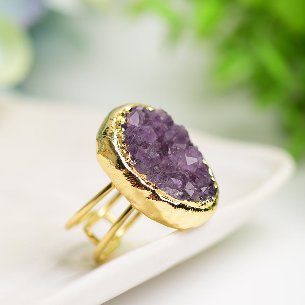 Amethyst Cluster Metal Ring Bulk Wholesale  Wholesale Crystals