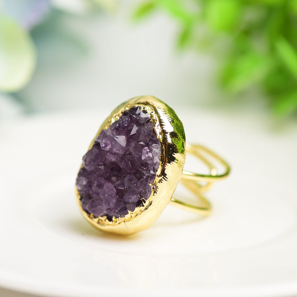 Amethyst Cluster Metal Ring Bulk Wholesale  Wholesale Crystals