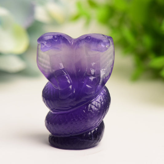 2.2" Fluorite Double Head Snake Crystal Carving Bulk Wholesale  Wholesale Crystals