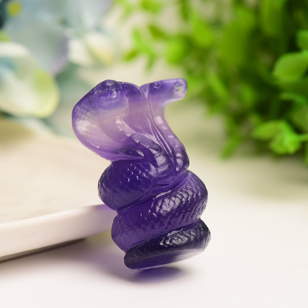 2.2" Fluorite Double Head Snake Crystal Carving Bulk Wholesale  Wholesale Crystals