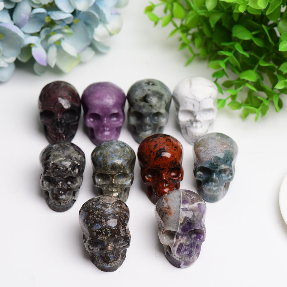 2.0" Mixed Crystal Skull Carving Bulk Wholesale  Wholesale Crystals