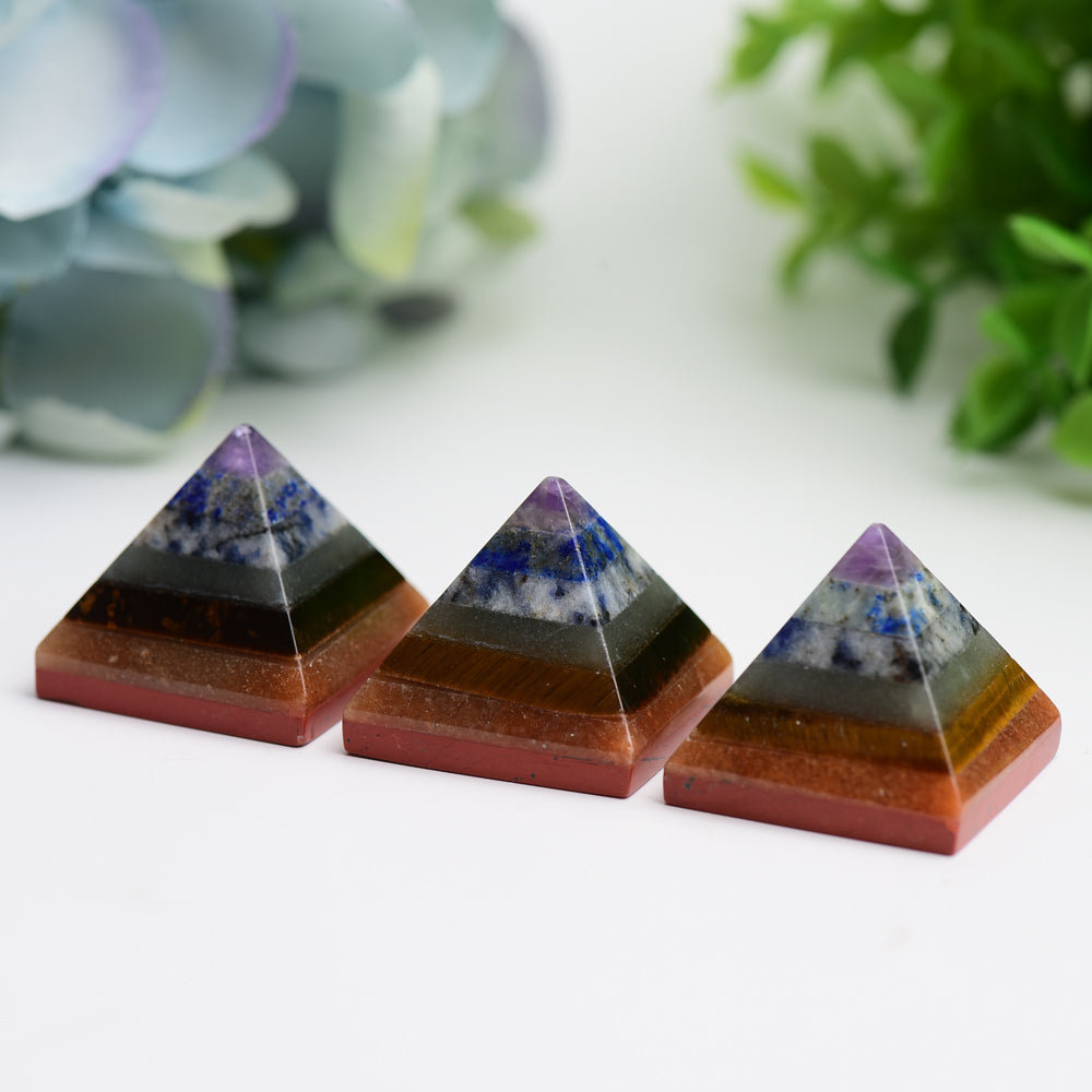 1.0" Chakra Pyramid Crystal Carving Bulk Wholesale  Wholesale Crystals