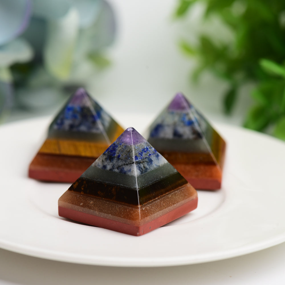 1.0" Chakra Pyramid Crystal Carving Bulk Wholesale  Wholesale Crystals