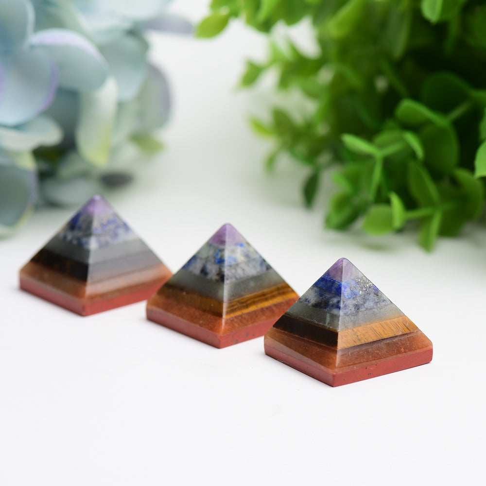 1.0" Chakra Pyramid Crystal Carving Bulk Wholesale  Wholesale Crystals