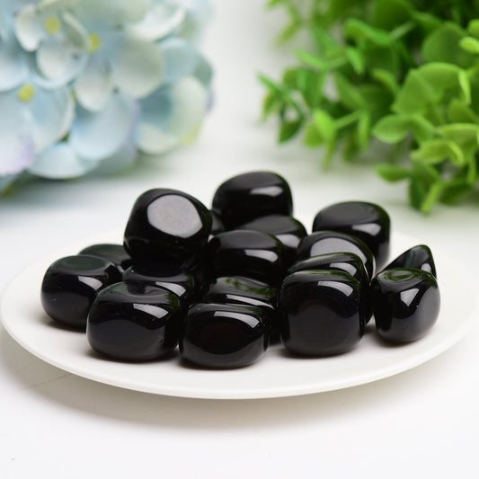 Black Obsidian Crystal Tumbles Bulk Whoelsale  Wholesale Crystals