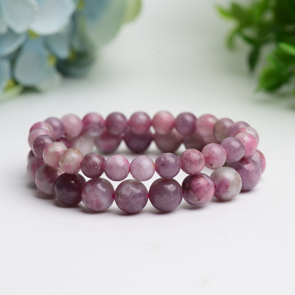 8.0mm-10.5mm Pink Tourmaline Bracelet Bulk Wholesale  Wholesale Crystals