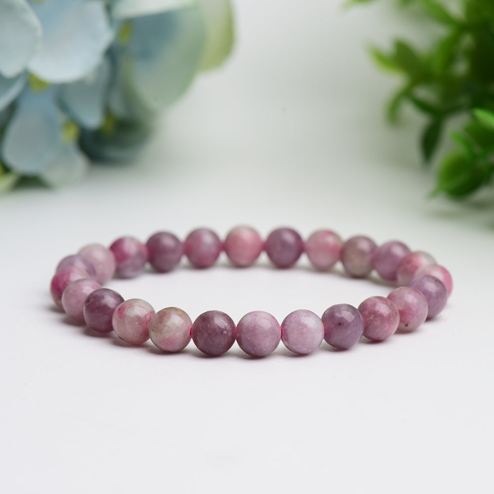 8.0mm-10.5mm Pink Tourmaline Bracelet Bulk Wholesale  Wholesale Crystals