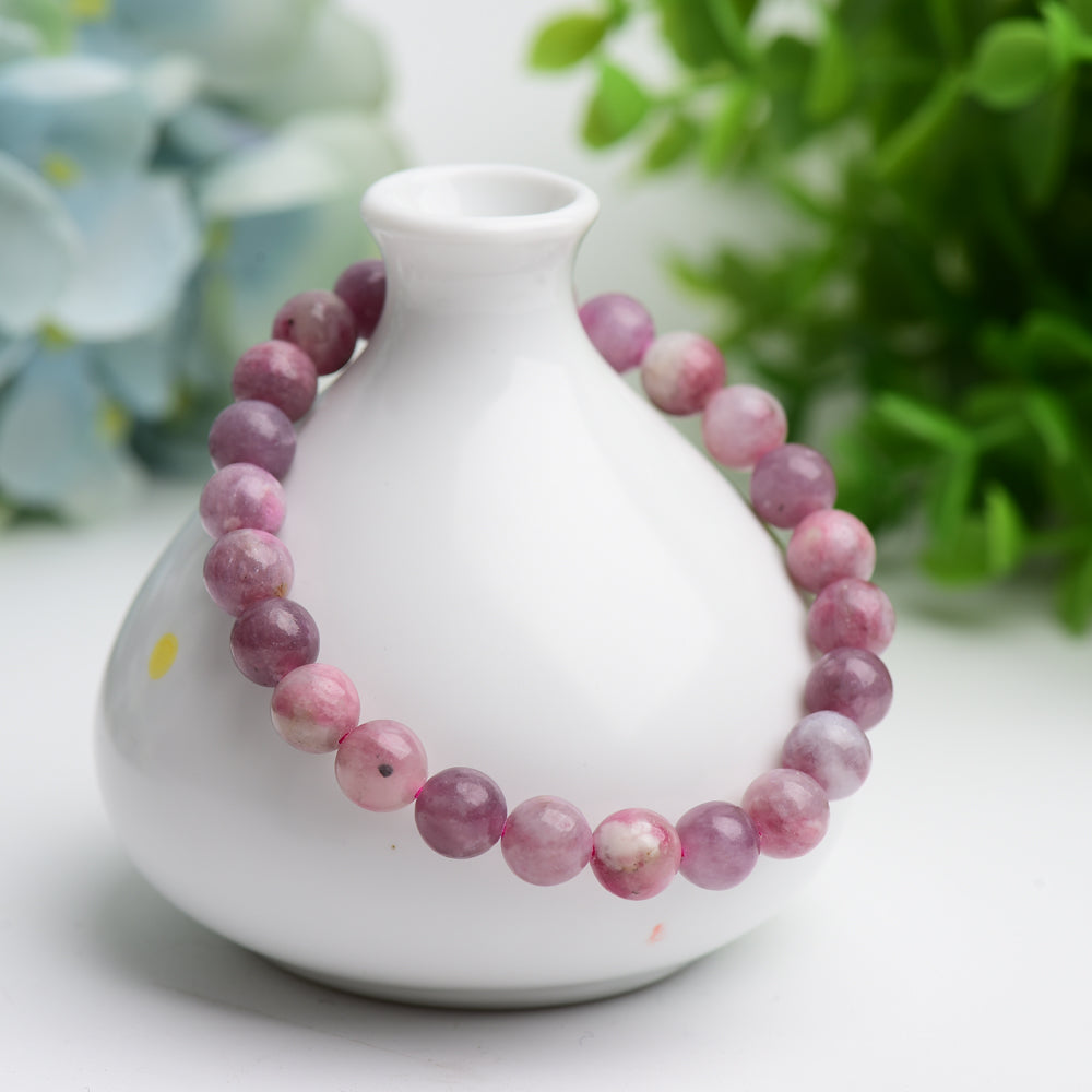 8.0mm-10.5mm Pink Tourmaline Bracelet Bulk Wholesale  Wholesale Crystals