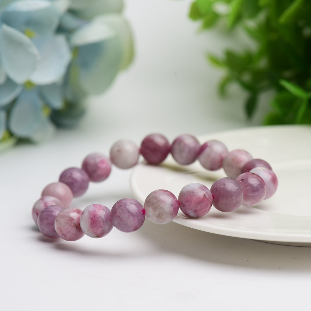 8.0mm-10.5mm Pink Tourmaline Bracelet Bulk Wholesale  Wholesale Crystals