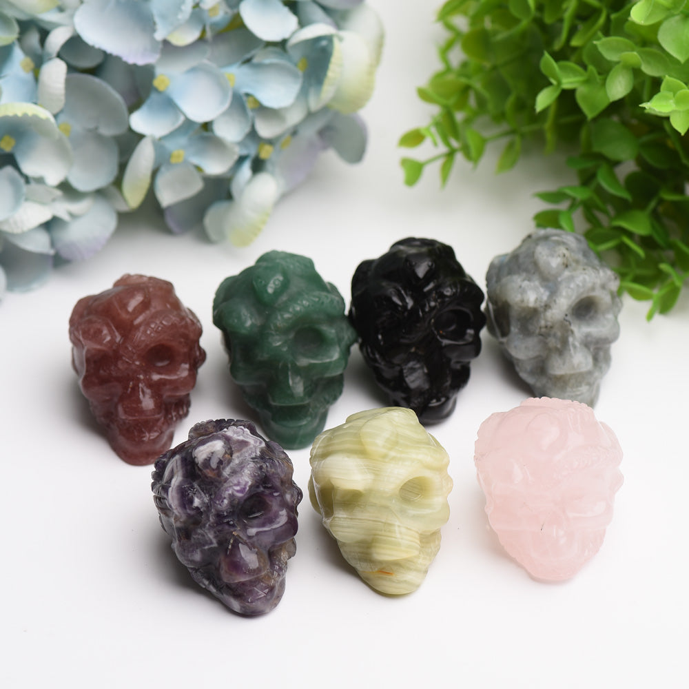 2.2" Mixed Crystal Skull Carving Bulk Wholesale  Wholesale Crystals