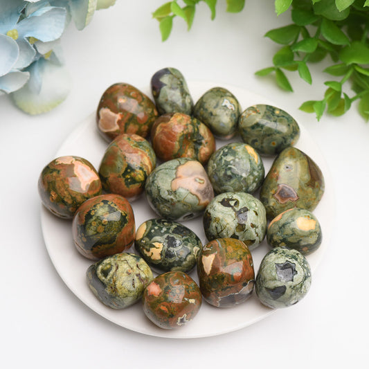 Rainforest Jasper Crystal Tumbles Bag Bulk Wholesale  Wholesale Crystals