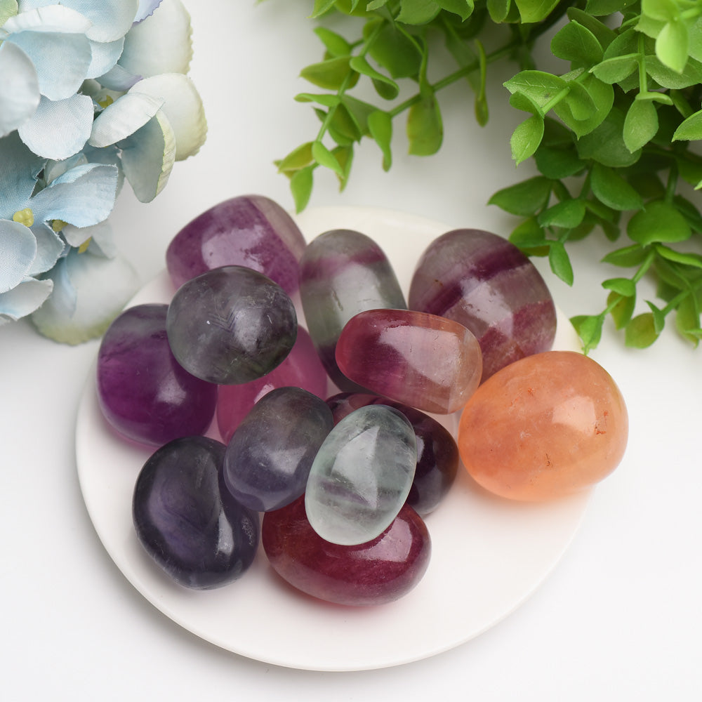 Rainbow Fluorite Crystal Tumbles Bag Bulk Wholesale  Wholesale Crystals