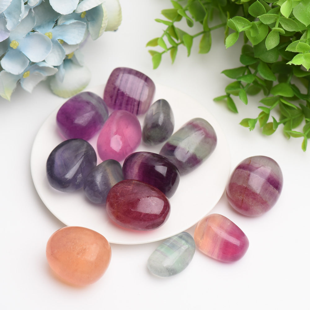 Rainbow Fluorite Crystal Tumbles Bag Bulk Wholesale  Wholesale Crystals