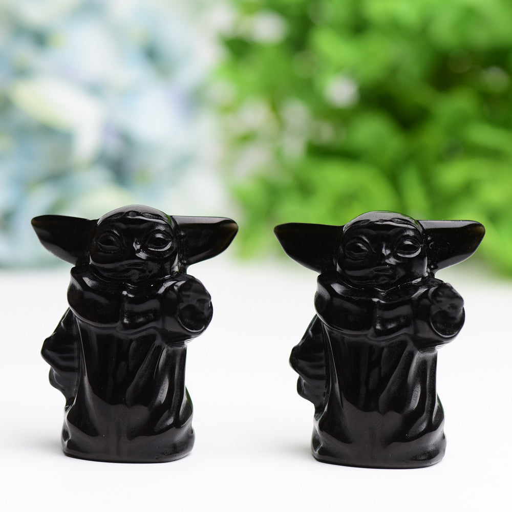 2.3" Black Obsidian Master Crystal Carving  Wholesale Crystals