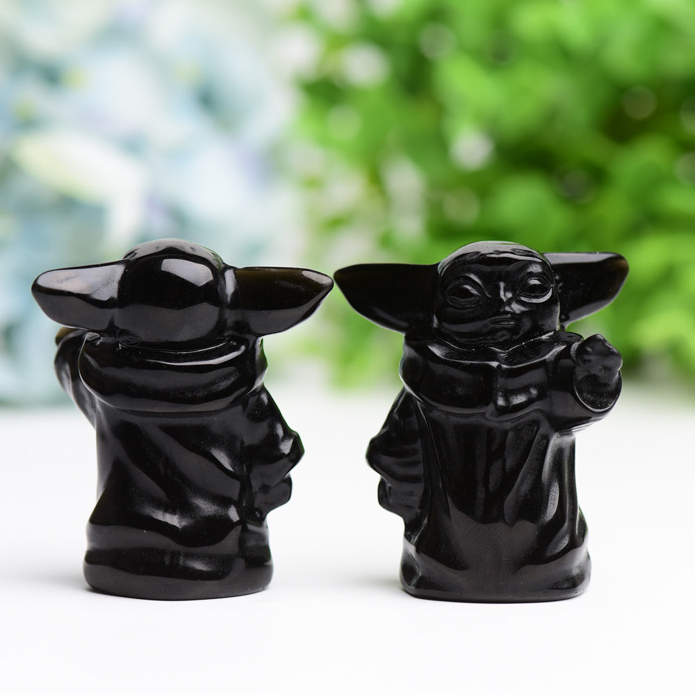 2.3" Black Obsidian Master Crystal Carving  Wholesale Crystals