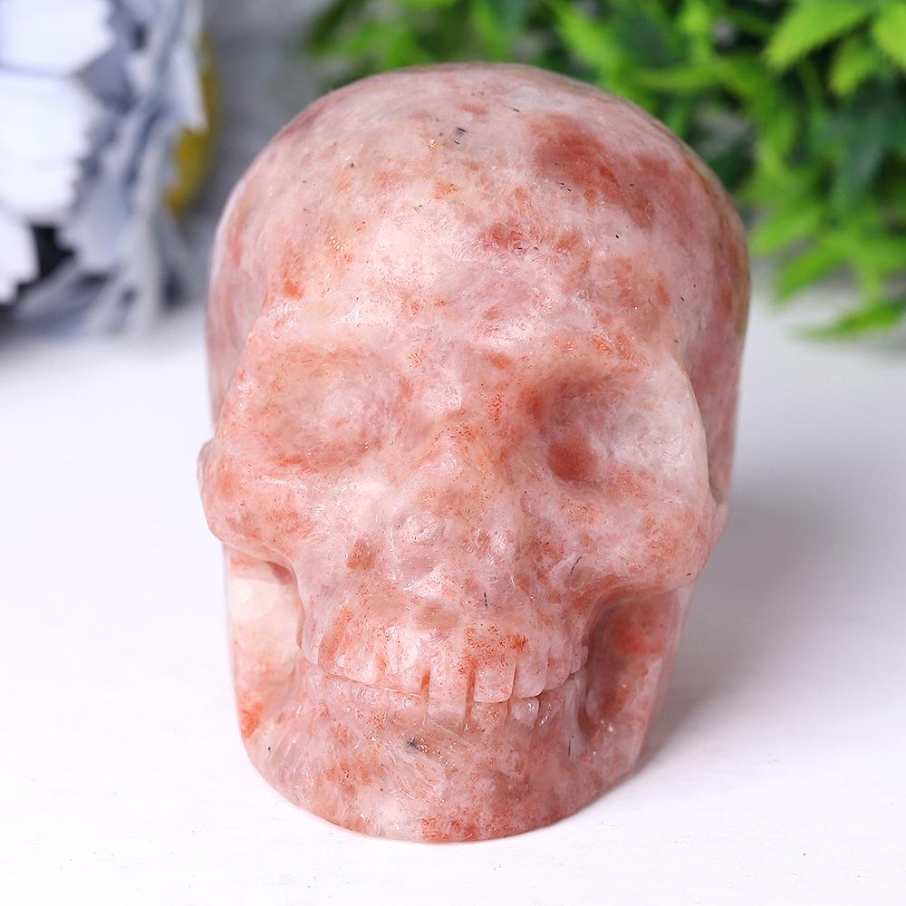 Golden Strawberry Quartz Crystal Skull Carvings Wholesale Crystals