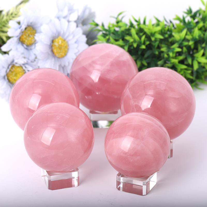 2.0"-4.5" Rose Quartz Sphere Wholesale Crystals