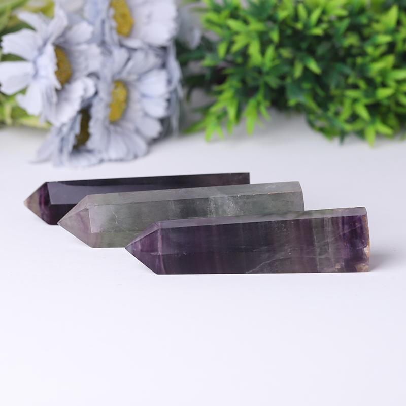 Natural Rainbow Fluorite Points Crystal Tower for Collection Wholesale Crystals