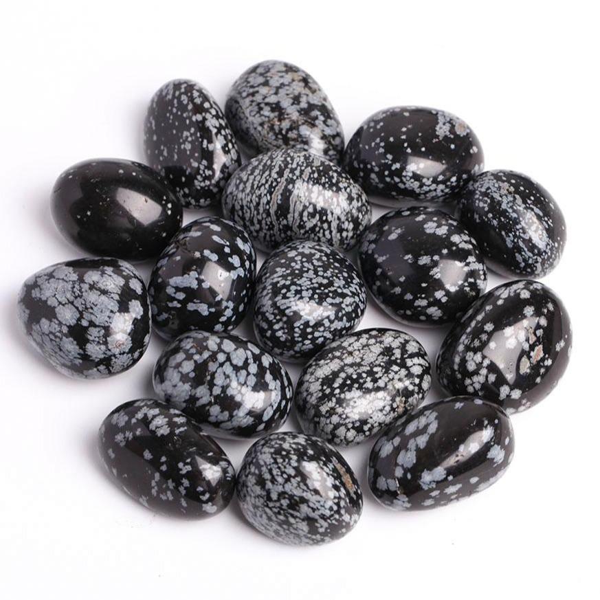 0.1kg Snowflake Obsidian Crystal Tumbles Wholesale Crystals