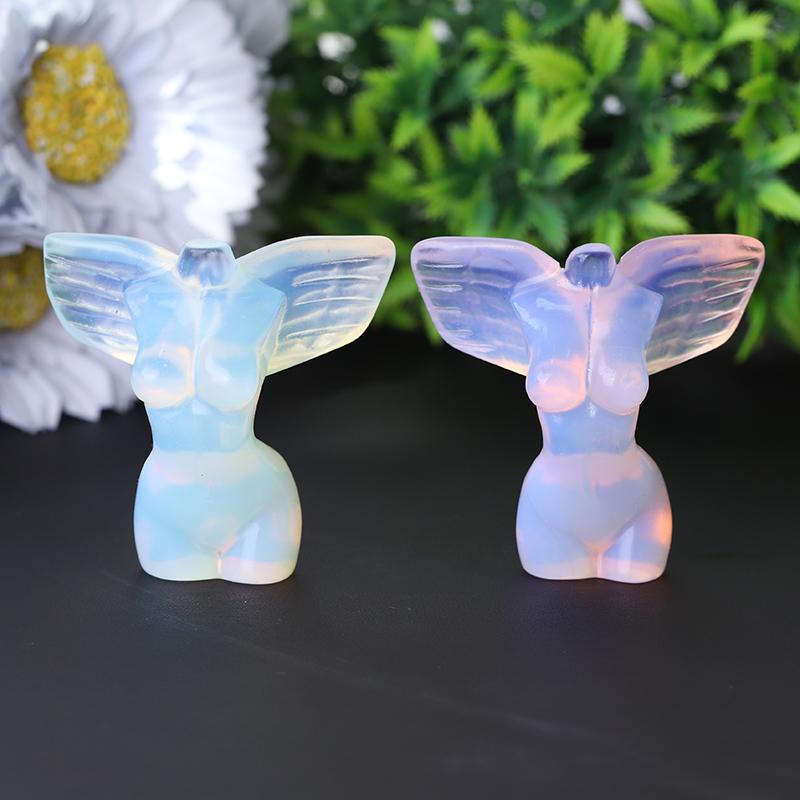 2" Woman Model Body with Wings Crystal Carvings Wholesale Crystals