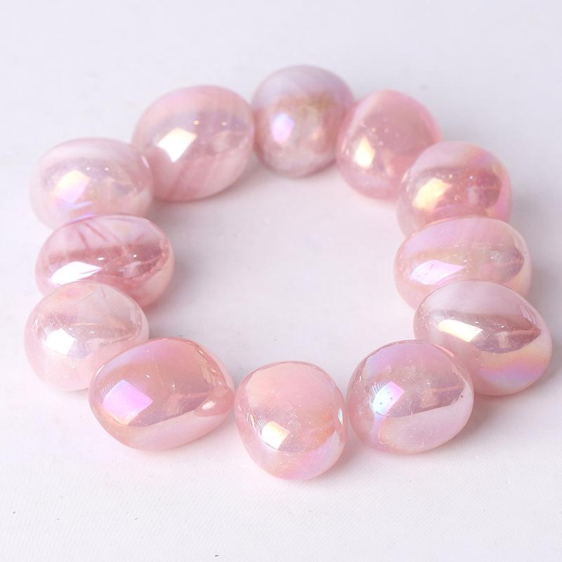 0.1kg Aura Rose Quartz Tumbles Wholesale Crystals