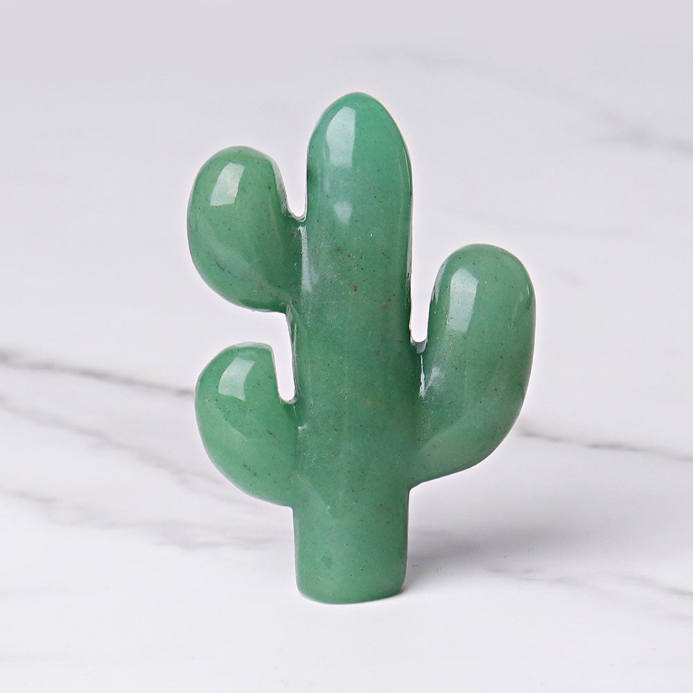 3.1" Green Aventurine Cactus Crystal Carvings Wholesale Crystals