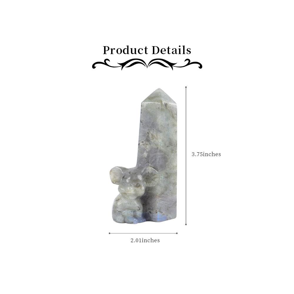 Labradorite Tower with Koala Carving Decor Base Wholesale Crystals